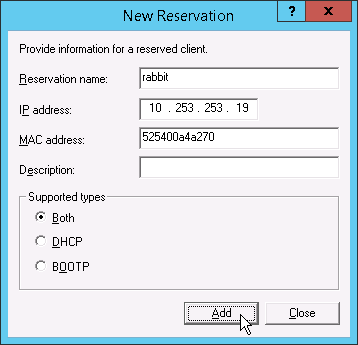 Filling in reservation details