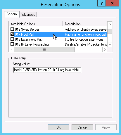 Configuring the iSCSI root path